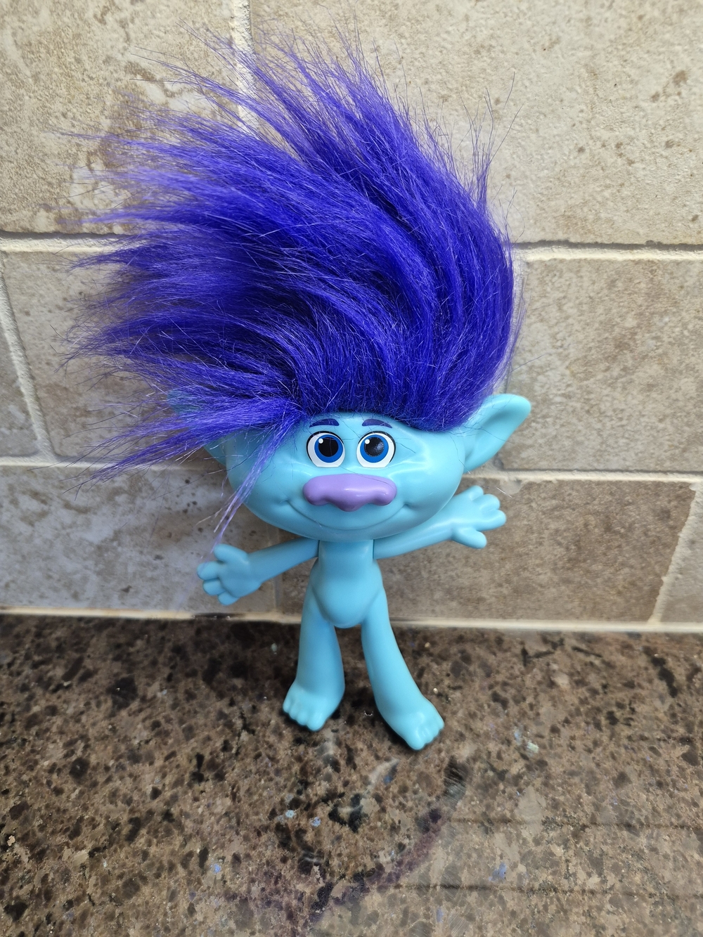 Trolls World Tour Branch Doll 10" Figure Blue Dreamworks Hasbro Toy EUC